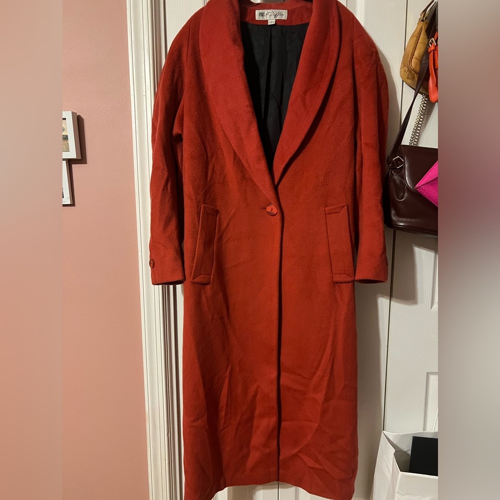 Vintage Paul Et Duffier Red Wool Peacoat